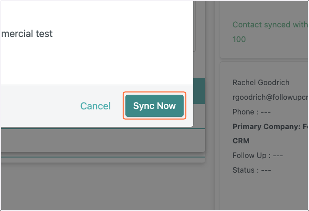 Click on Sync Now