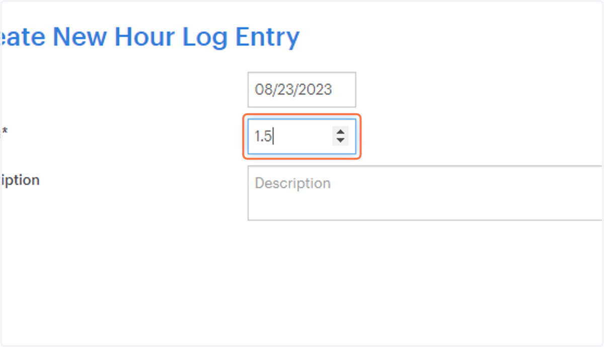 Enter the number of hours you completed on that date