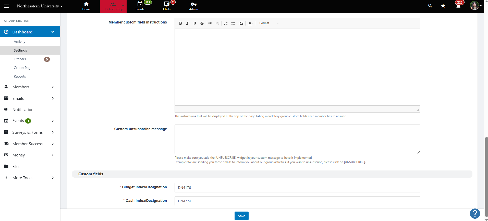 Scroll to the bottom, where you can find your Budget and Cash Index/Designation.