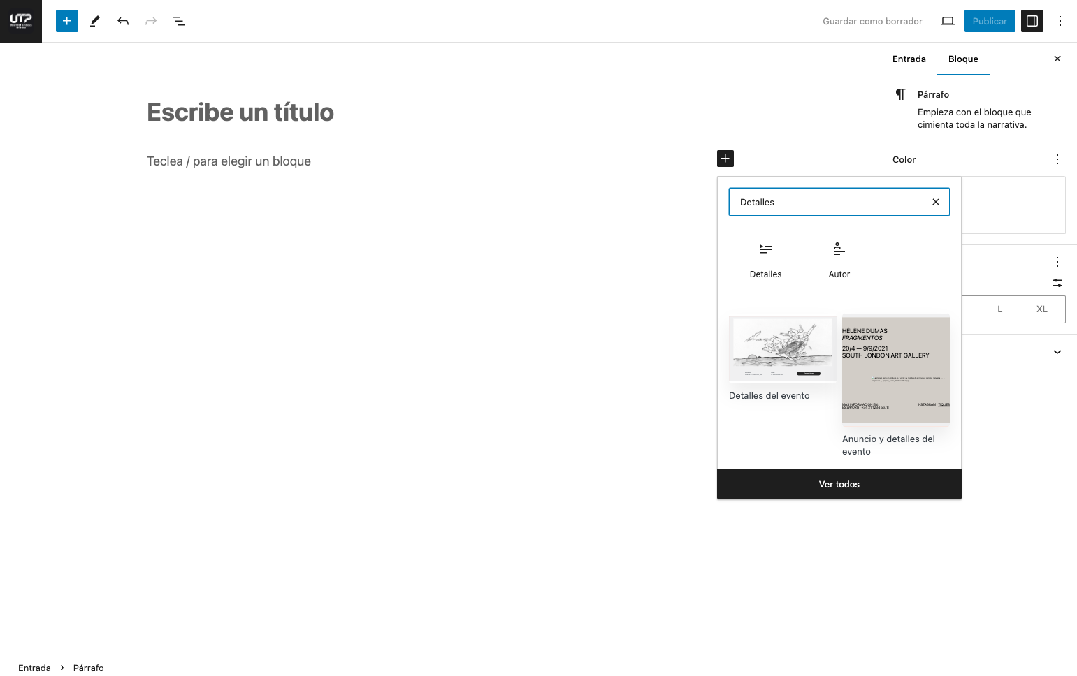 Buscar el bloque "Detalles"