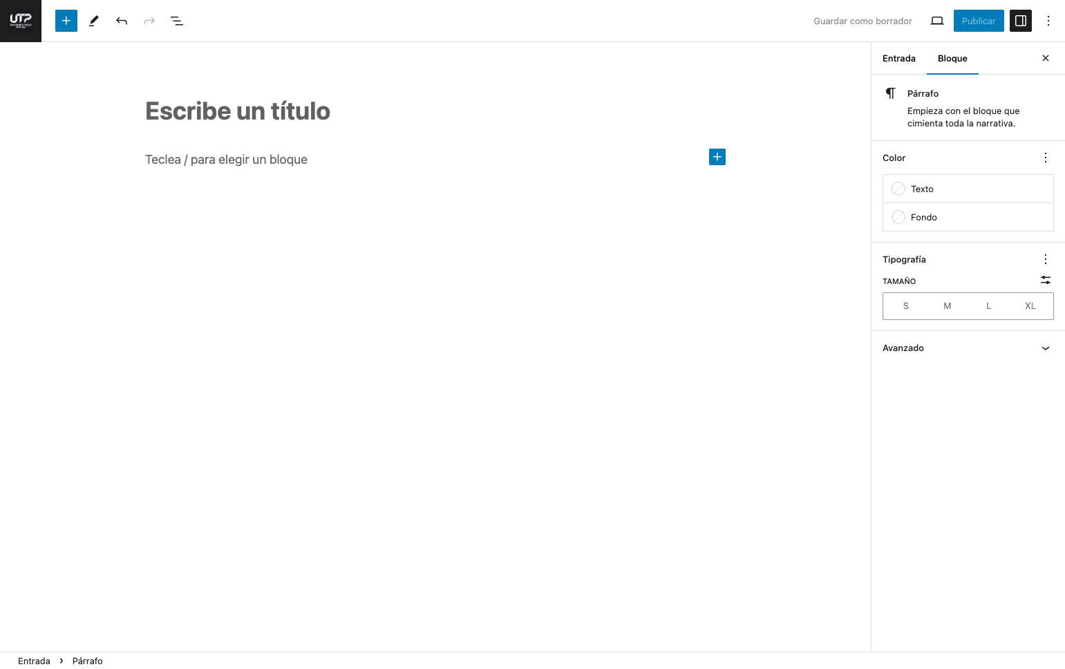 Click en Añadir un bloque