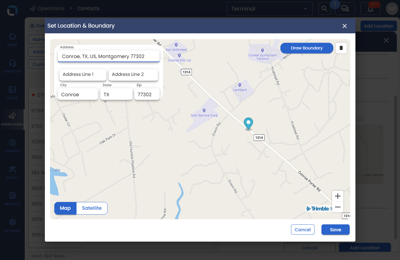 Click on Draw boundary to draw the geofence.