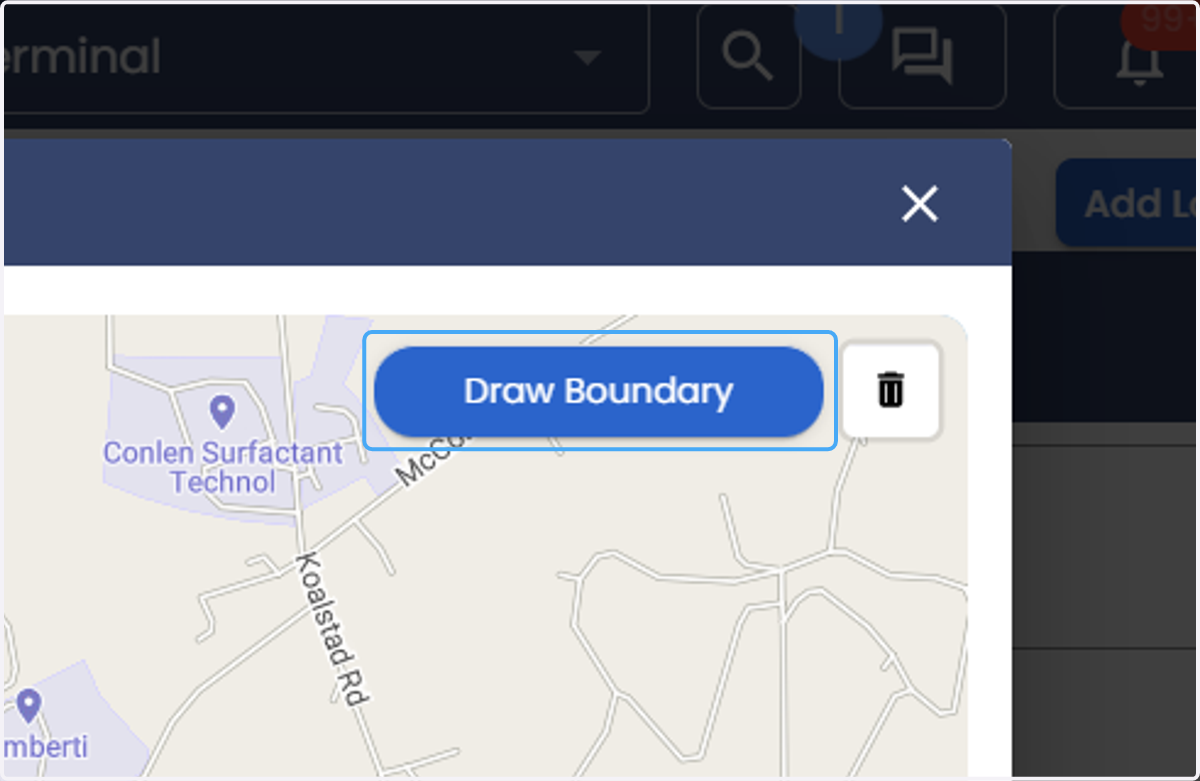 Click on Draw boundary to draw the geofence.