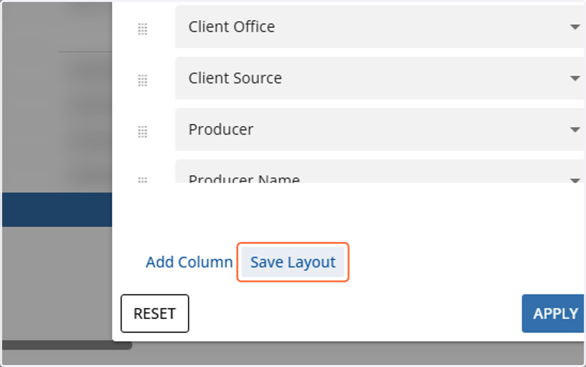 Select Save Layout