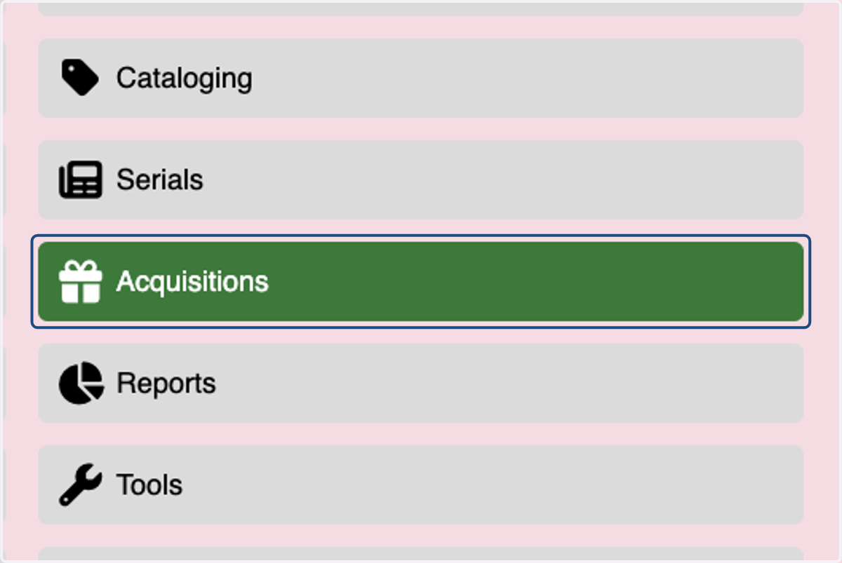 Click on Acquisitions