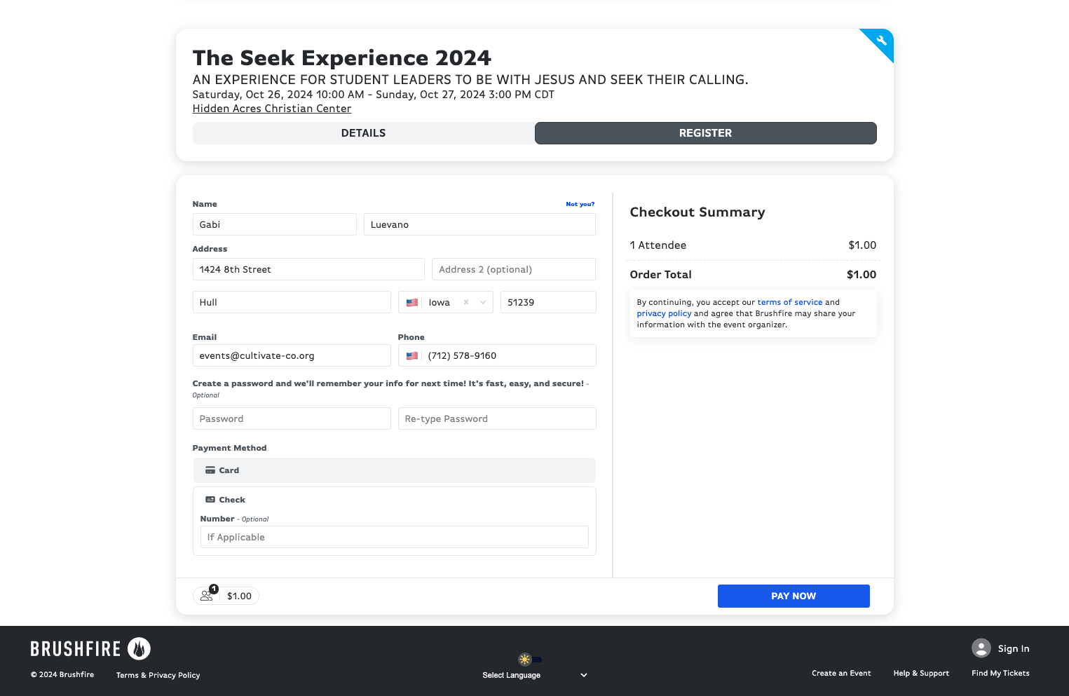 Click on PAY NOW