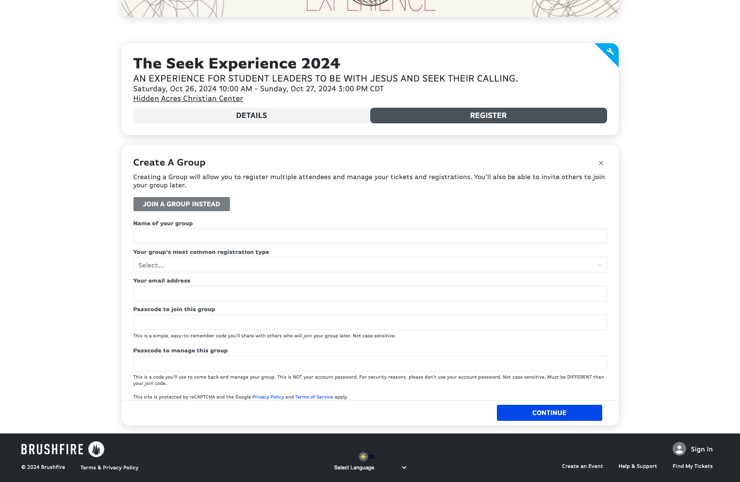 Click on JOIN A GROUP INSTEAD