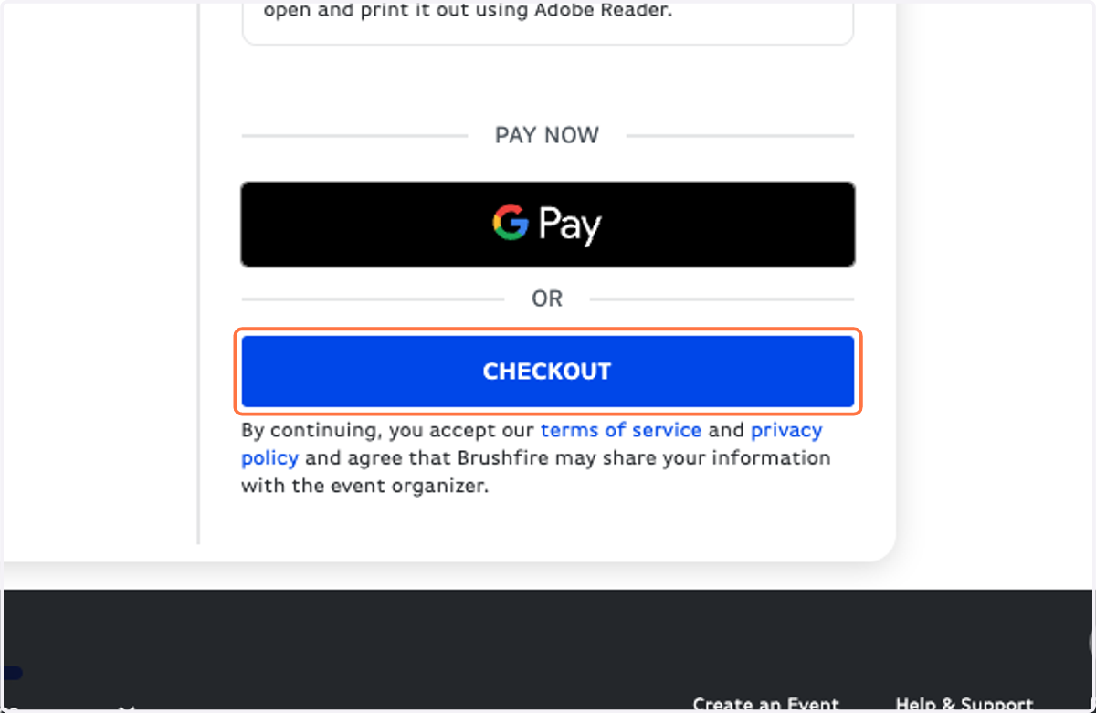 Click on CHECKOUT