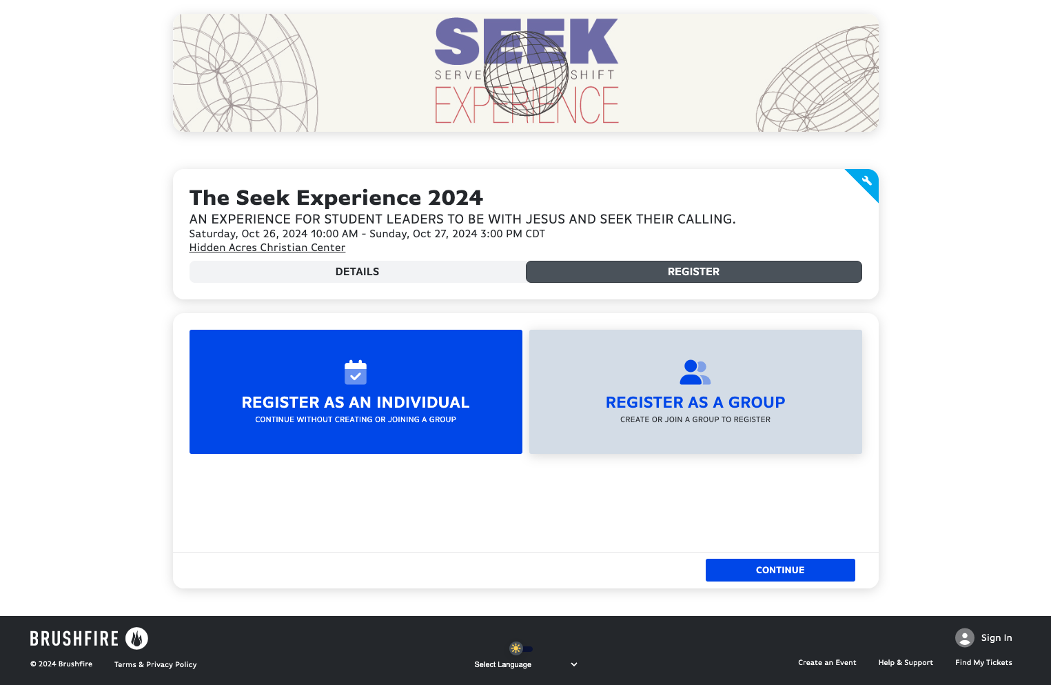 Click on REGISTER AS A GROUP…