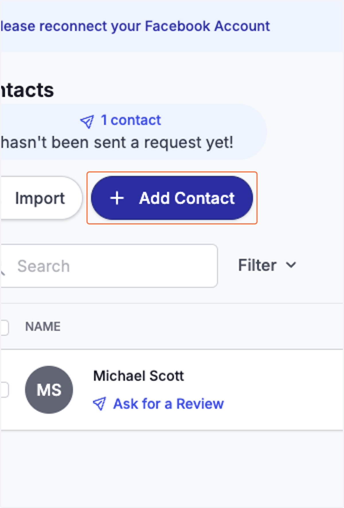 Click on Add Contact