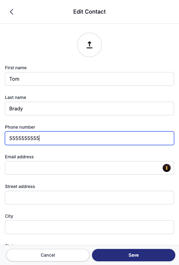 Enter in their contact information