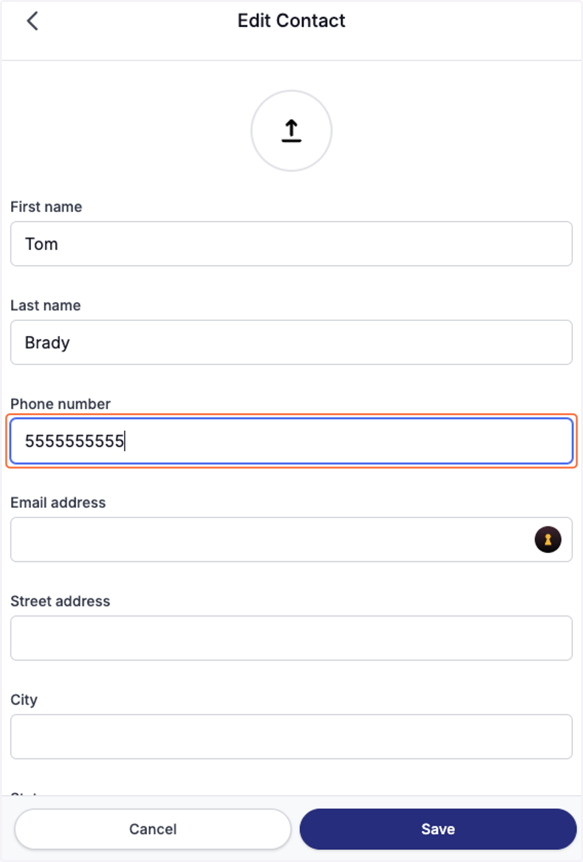 Enter in their contact information