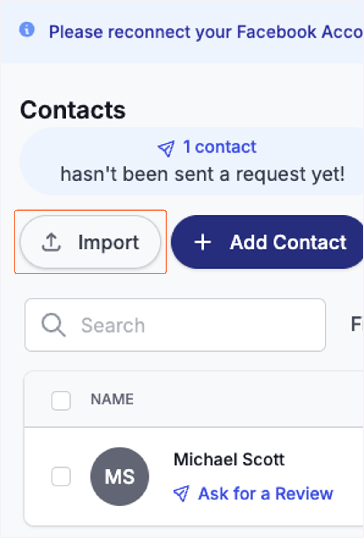 Click on Import