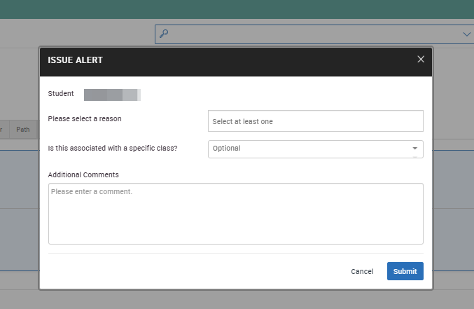 Choose the Alert Reason