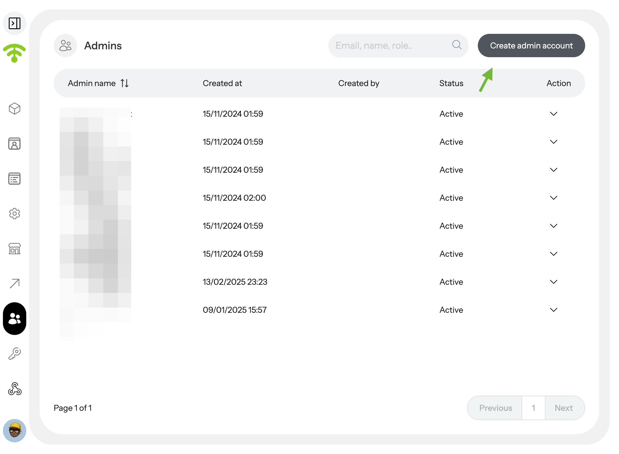 Start a New Admin Profile