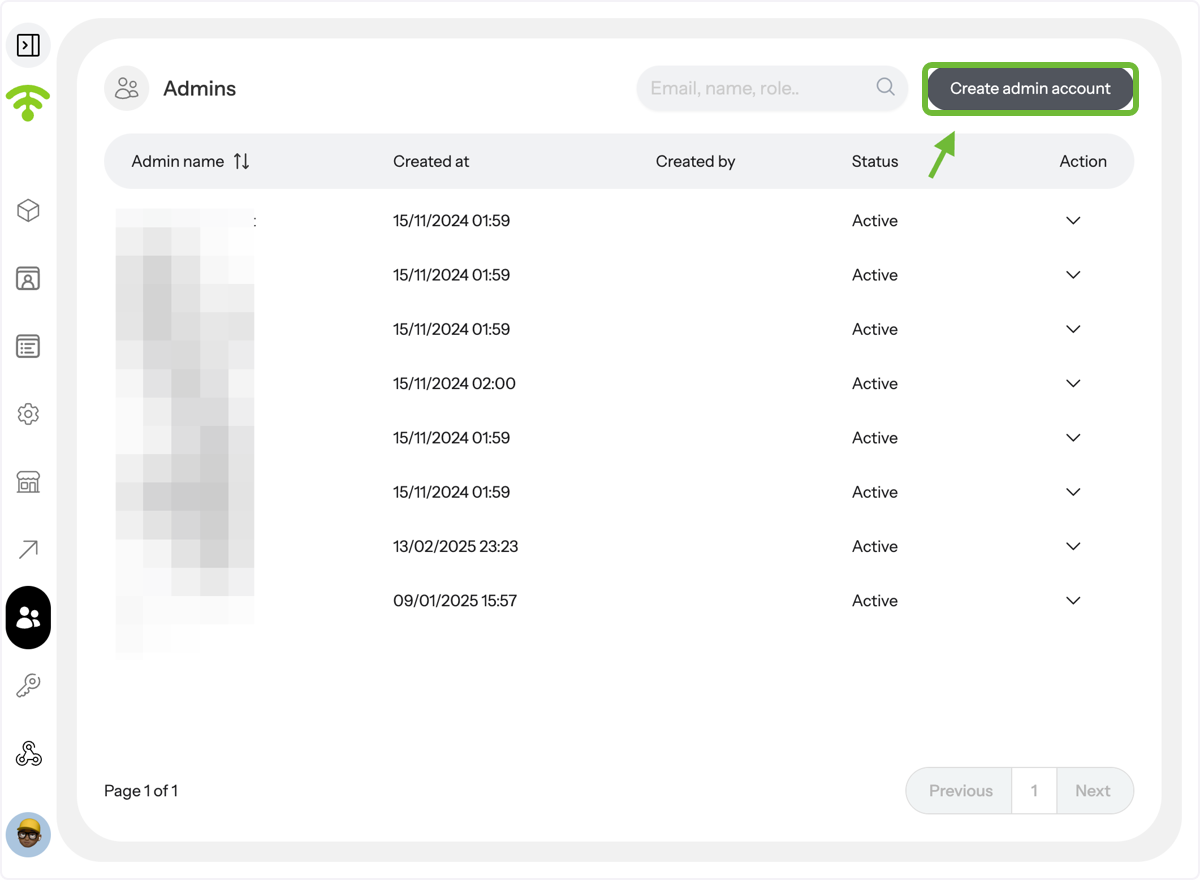 Start a New Admin Profile