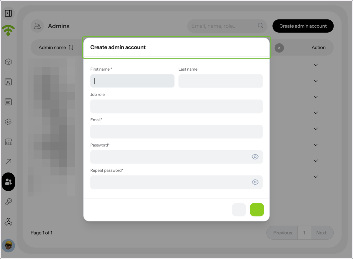 Complete the Admin Setup