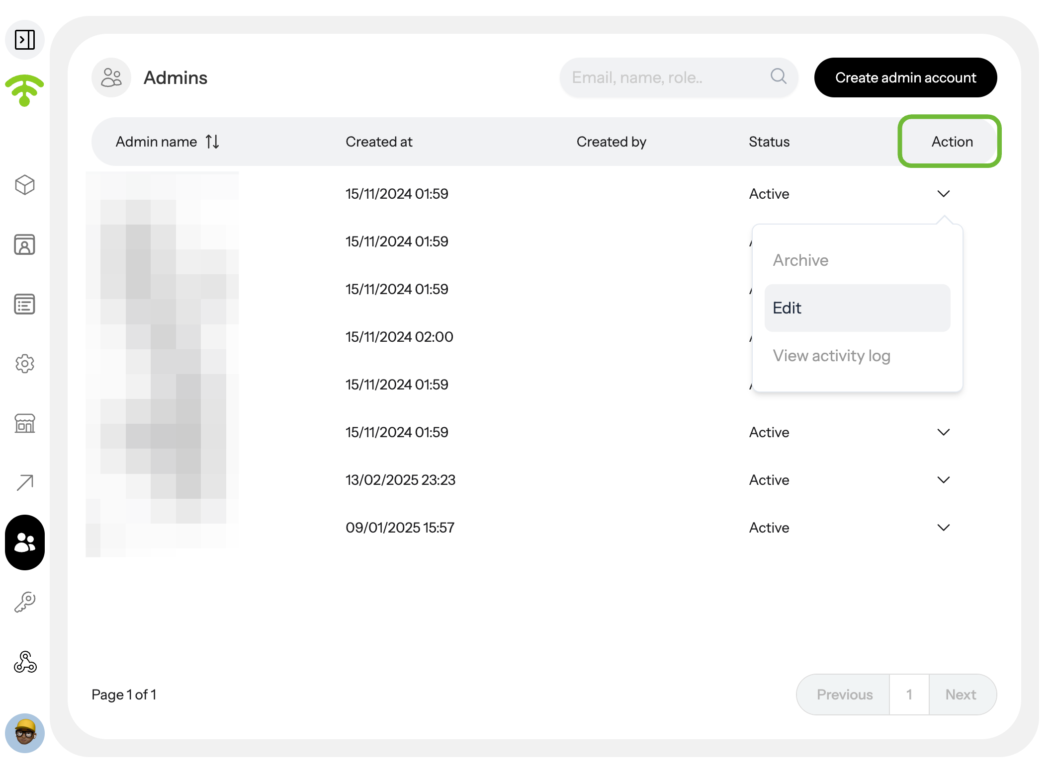 Edit Admin Details