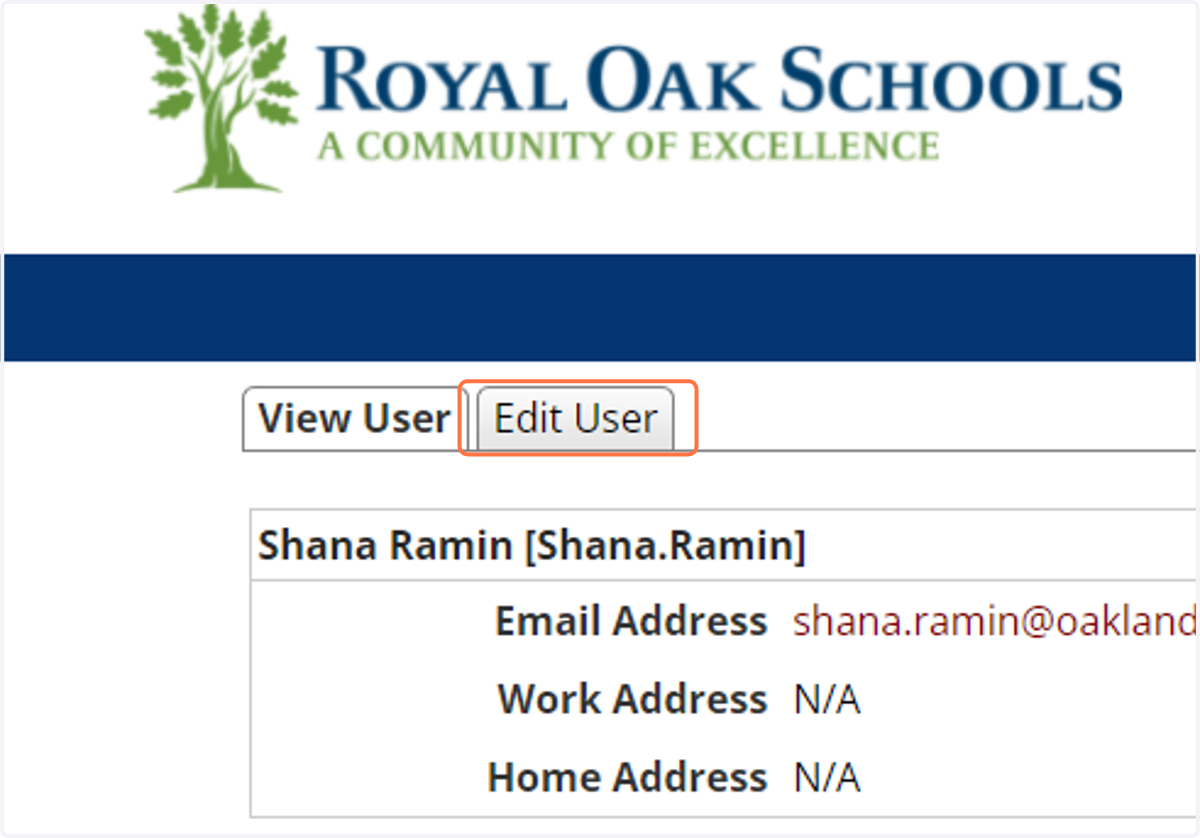 Click on Edit User