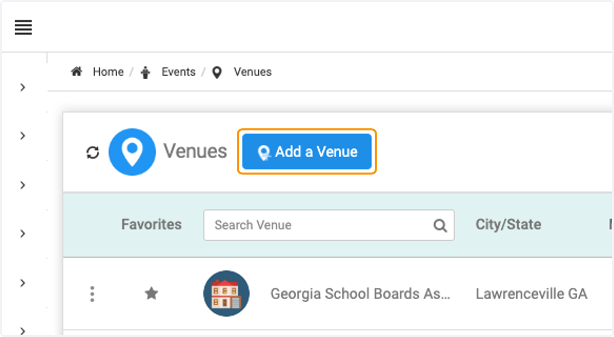 Click on Add a Venue
