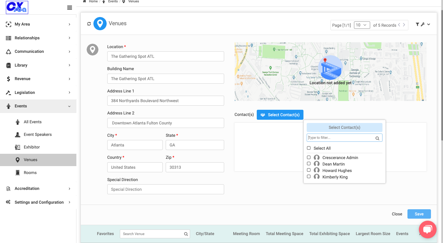 Click on Select Contact(s)…