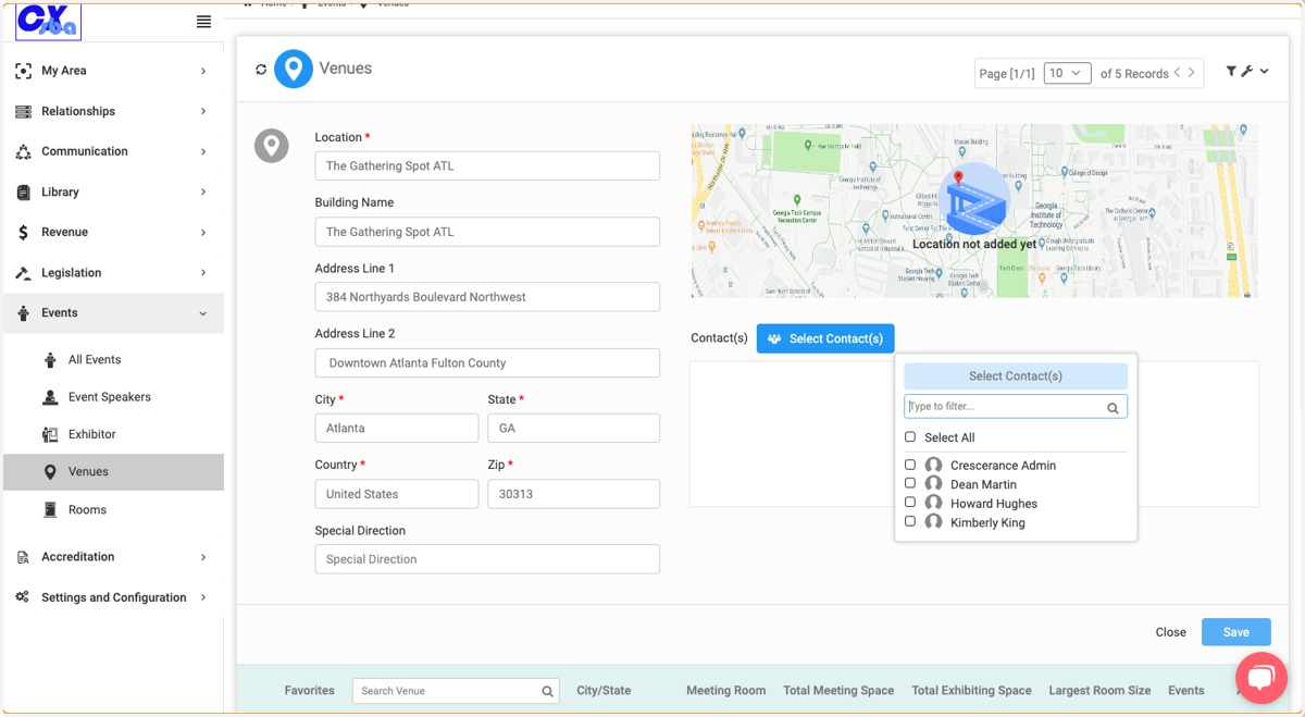 Click on Select Contact(s)…