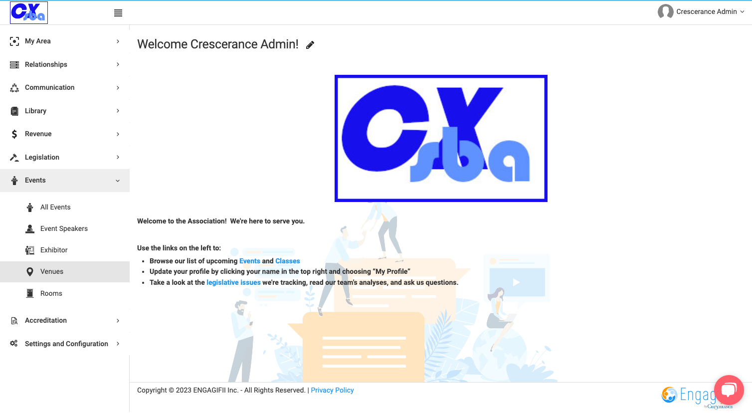 Click on Venues