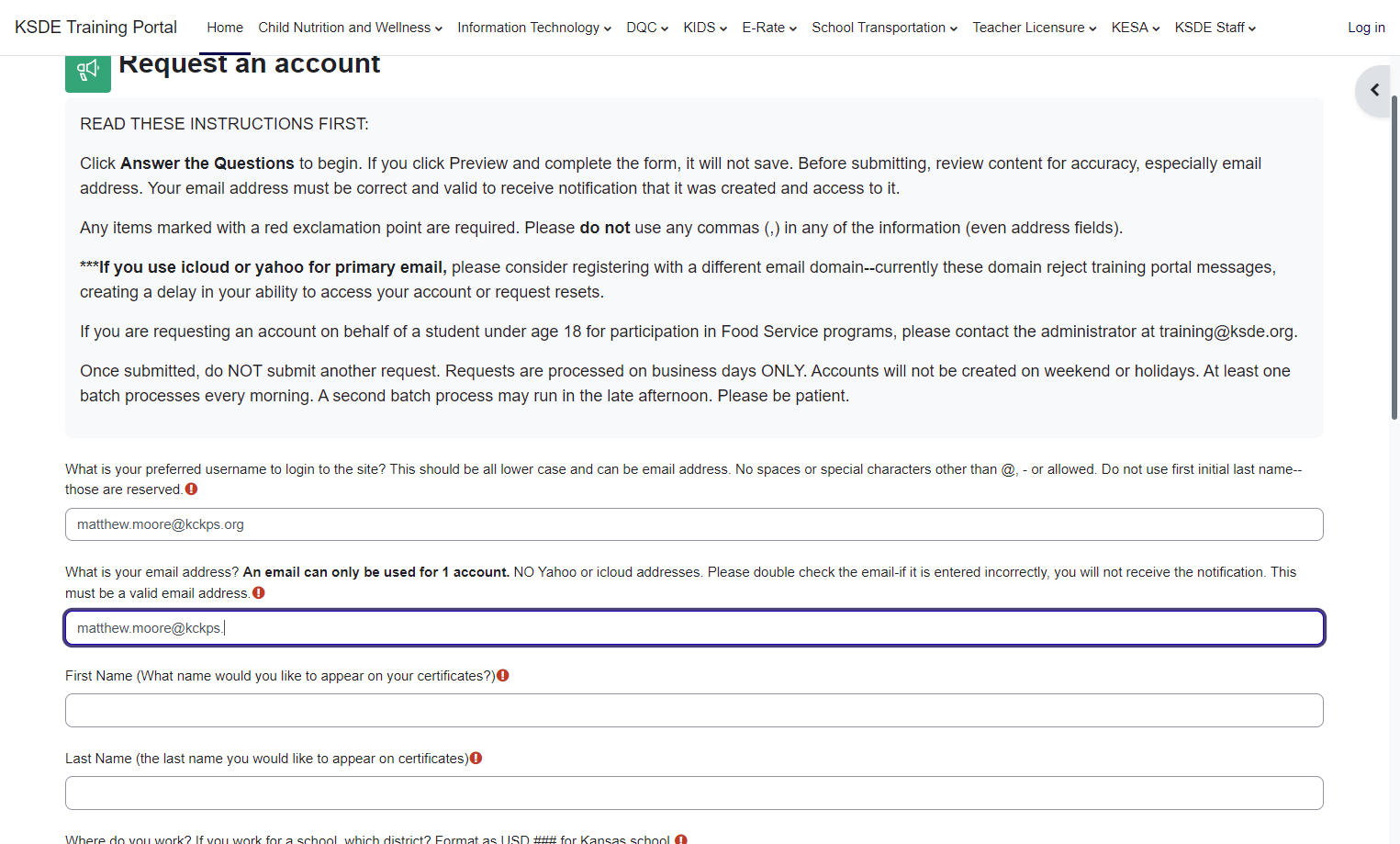 Type your email address