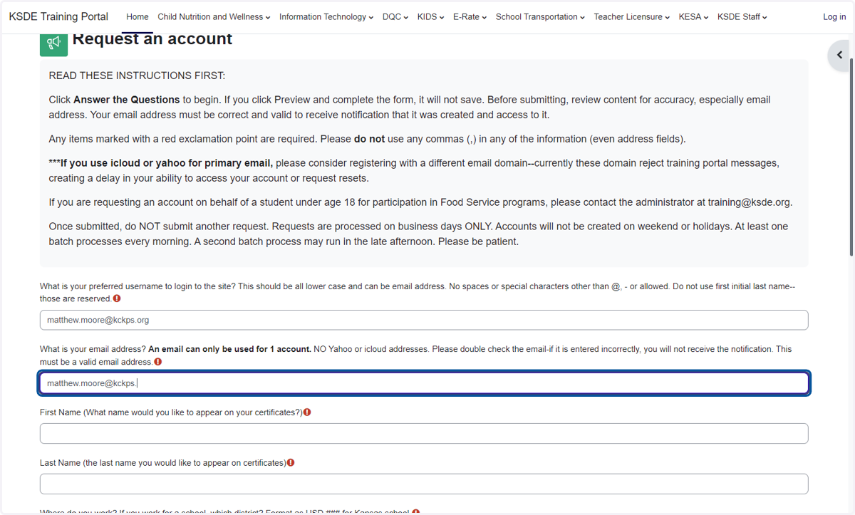 Type your email address