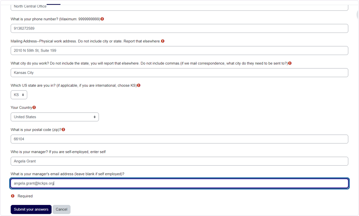 Type your supervisor's email