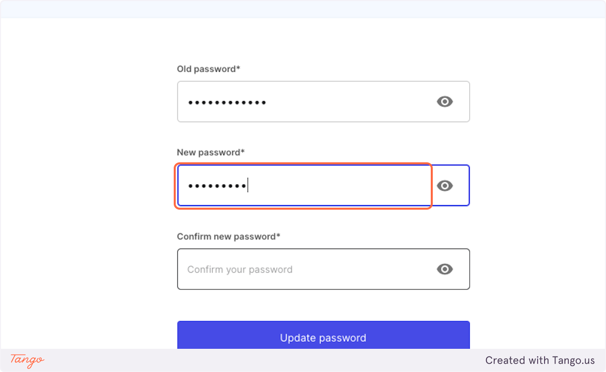 Type your new password
