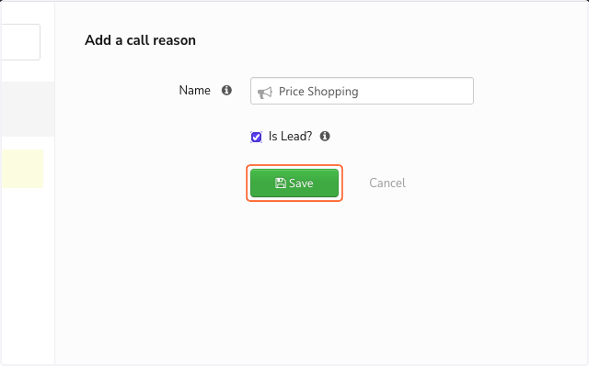Click on Save