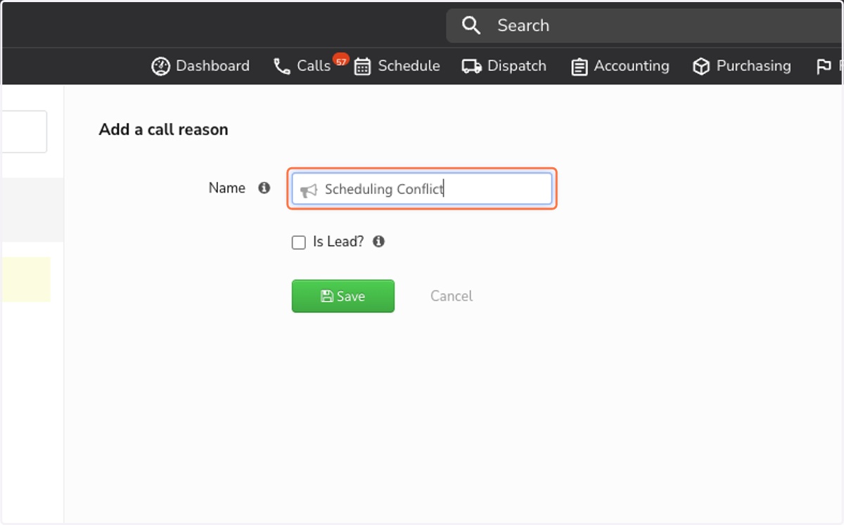 Type "Scheduling Conflict"