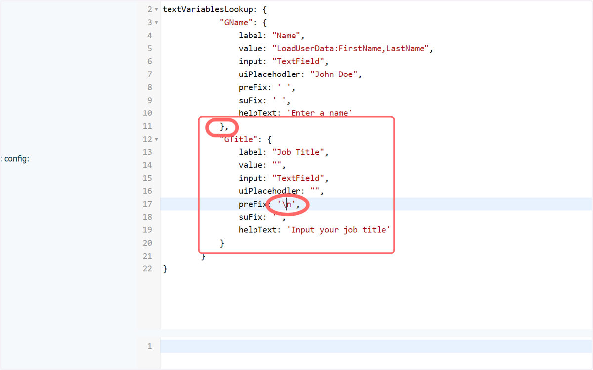 Update the Form Builder global config