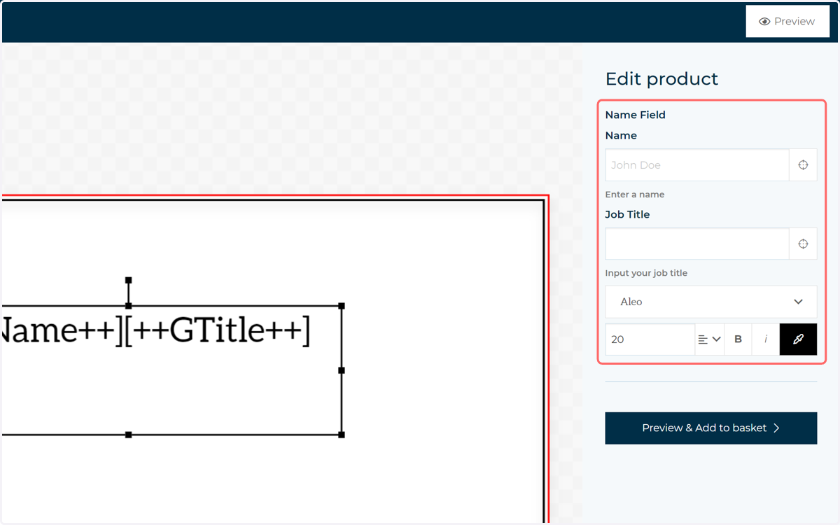 With both variables present in the Field text cache of field, both will have associated inputs on the main form.