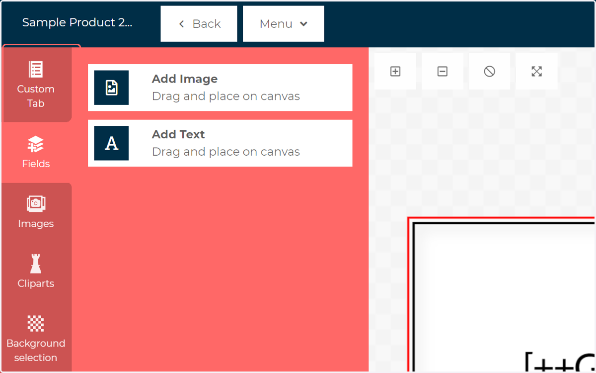 Navigate to or create a product containing a text field