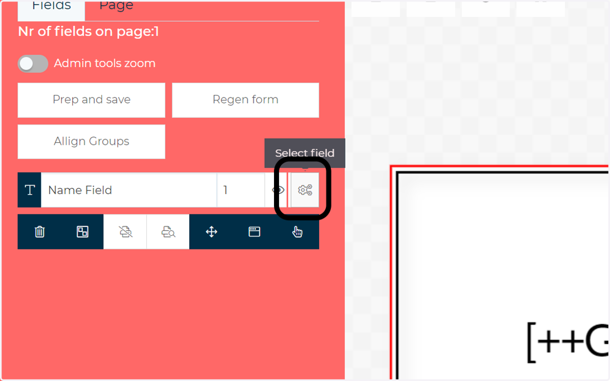 Select the advanced configuration options for the text field