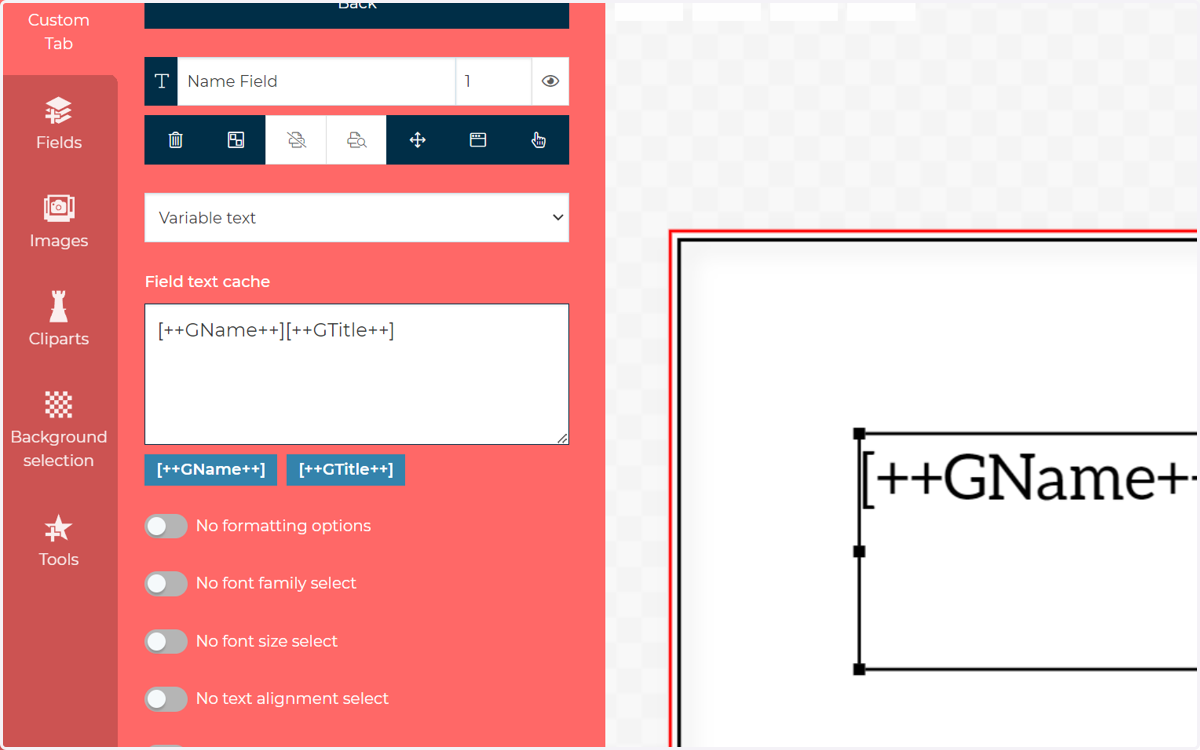 Update the Field text cache to contain both variables