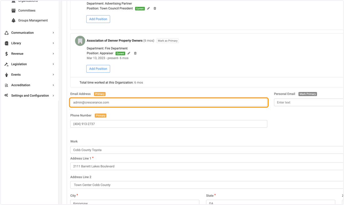Click on Email Address for example - and there are other fields you can fulfill
