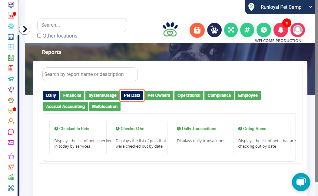 Click on Pet Data or search for the title " Pet Owner Details " in the above search bar.
