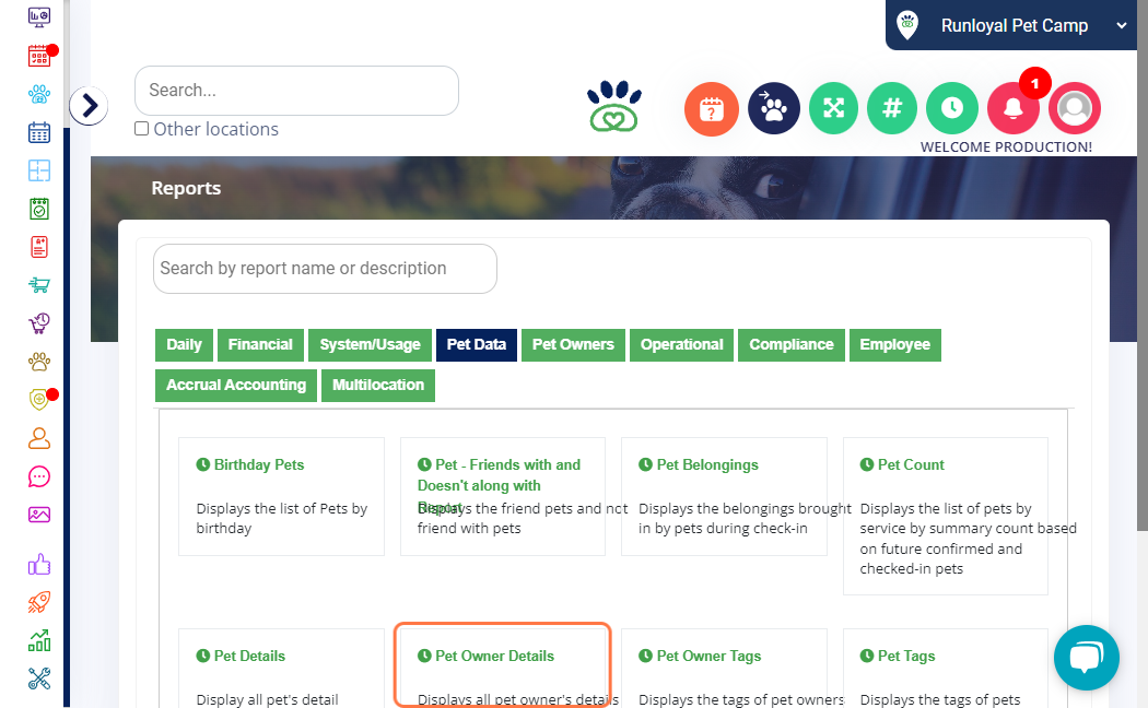 Click on Pet Owner Details…
