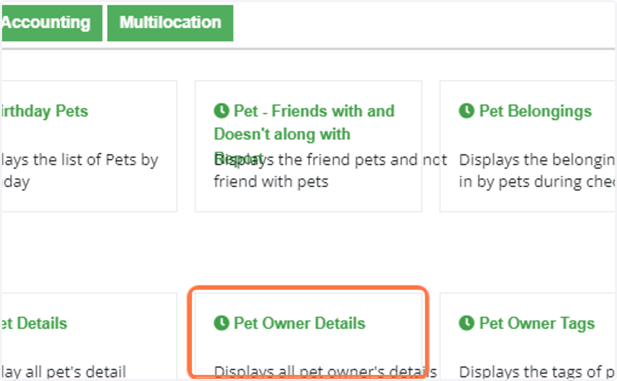 Click on Pet Owner Details…