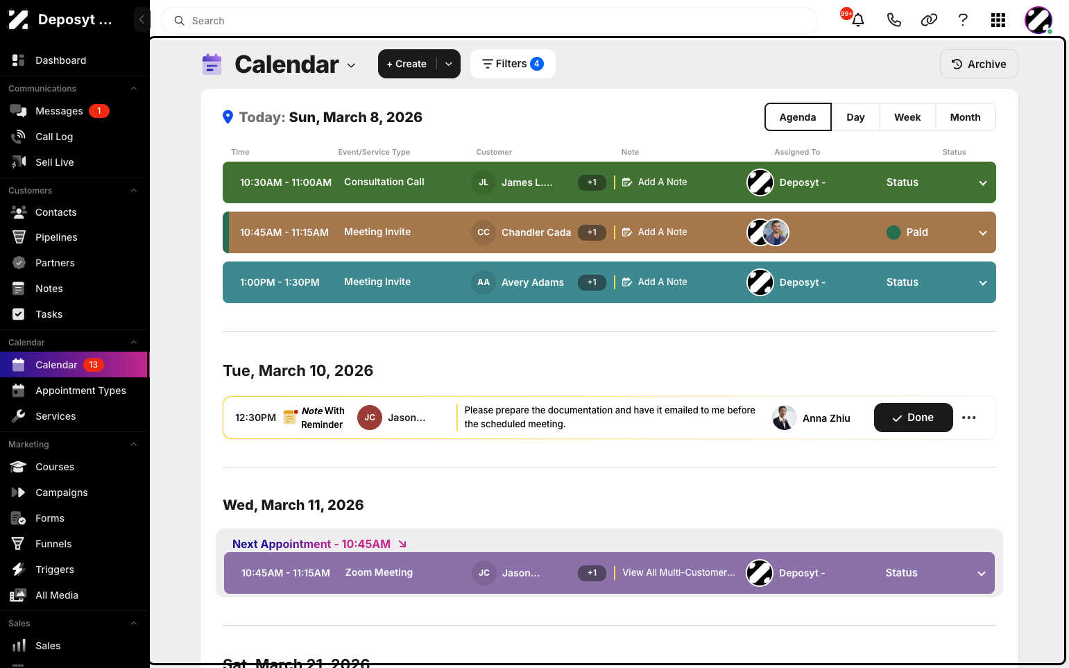 Step 2: You will then be taken to the Calendar section.