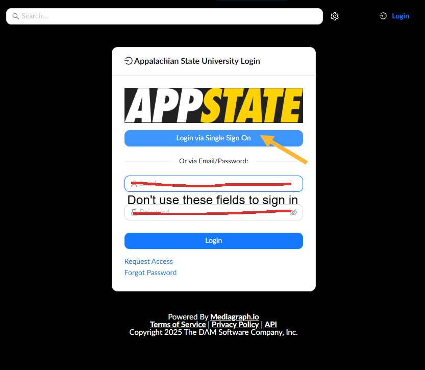 Click on Login via Single Sign On