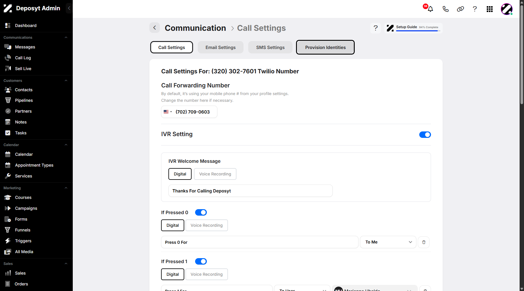 Step 5: Click on Provision Identities to access the section.