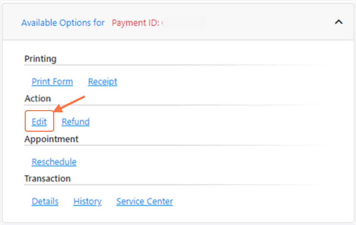 Scroll down a little to the “Available Options" section. Click on the "Edit" link to make any corrections.