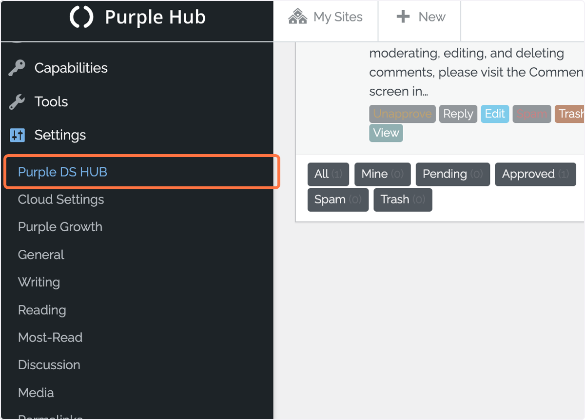 Click on 'Purple DS HUB' Click on 'Purple DS HUB'