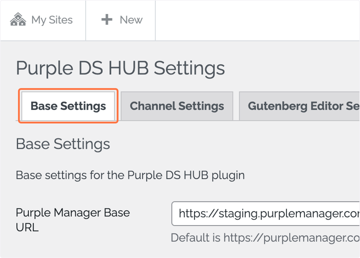 Click on 'Base Settings' Click on 'Base Settings'