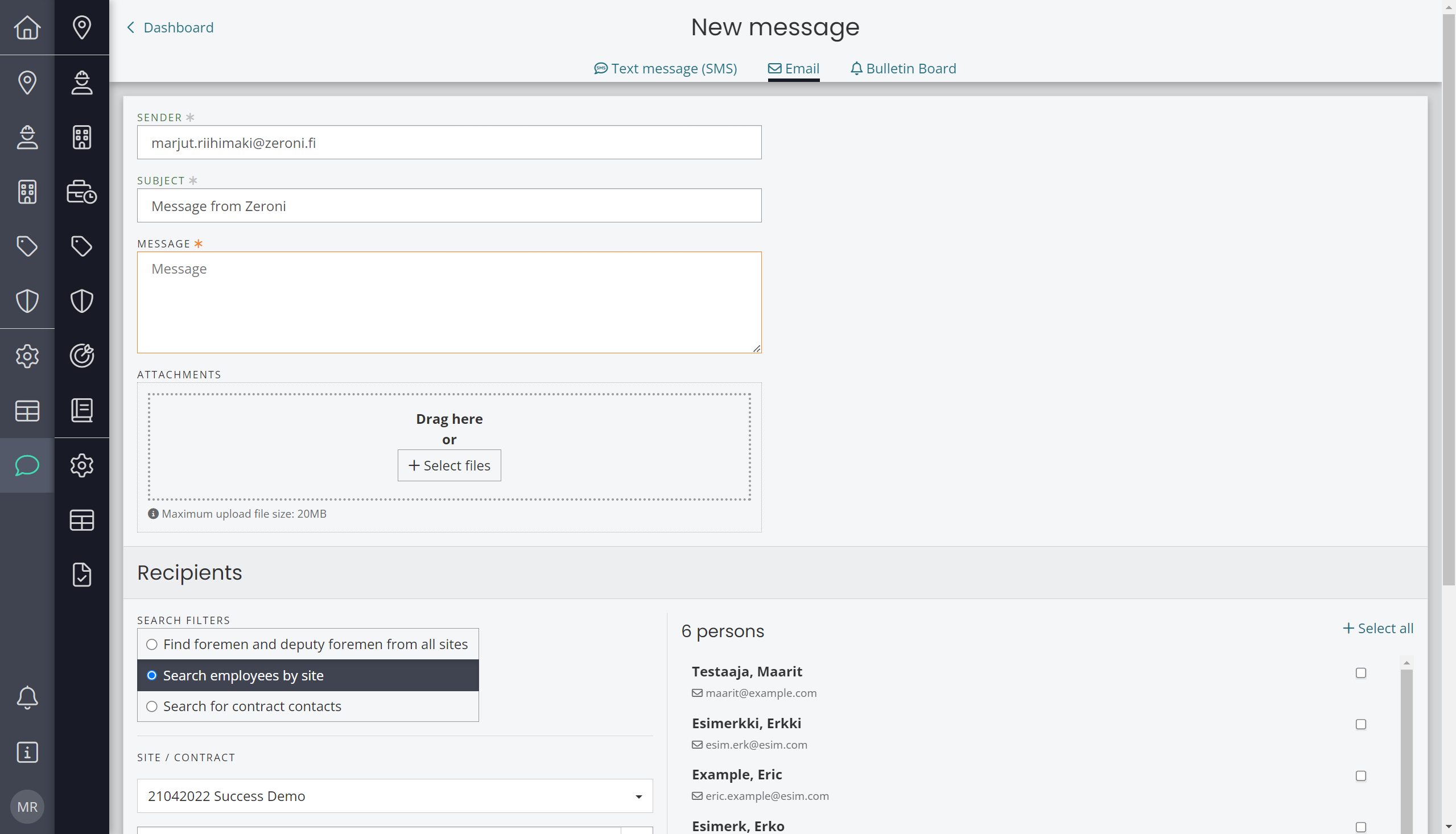 Click on Text message (SMS)