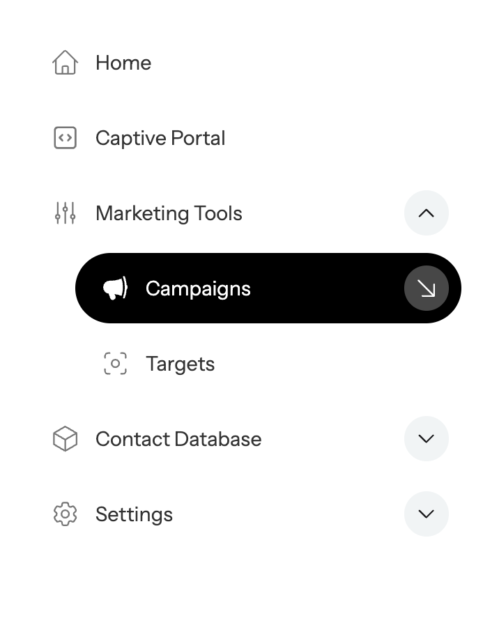 Click on Campaigns under marketing tools on left hand side